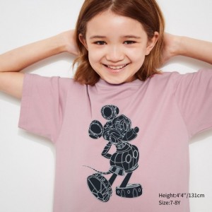 Uniqlo Mickey Stands UT (Kurzes Sleeve) Graphic T Shirt Kinder Rosa | OADS-84912