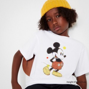 Uniqlo Mickey Stands UT (Kurzes Sleeve) Graphic T Shirt Kinder Weiß | QYZL-97506