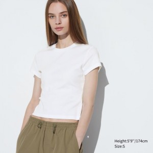 Uniqlo Mini Kurzes Sleeve T-Shirt Damen Weiß | RFLA-85941