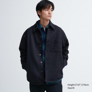 Uniqlo Overshirt Jacken Herren Navy | YCXB-26750