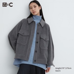 Uniqlo Oversized Jacken Damen Grau | MYUT-61540