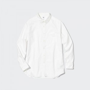 Uniqlo Oxford Slim-Fit Long-Sleeve (2022 Edition) Casual Shirts Herren Weiß | IGVC-42571