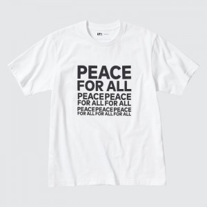 Uniqlo PEACE FOR ALL Kurzes-Sleeve Graphic (Kashiwa Sato) T-Shirt Damen Weiß | UCAY-67102