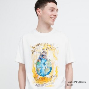 Uniqlo PEACE FOR ALL Kurzes-Sleeve Graphic (Francesco Risso) T-Shirt Damen Weiß | IMAC-24501