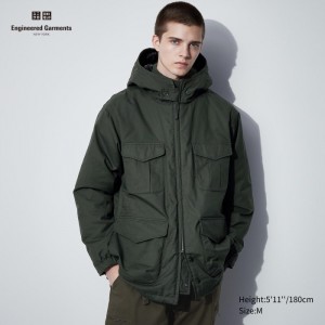 Uniqlo PUFFTECH Utility (HEATTECH) Jacken Herren Olivgrün | VIOM-74612