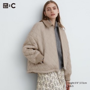 Uniqlo PUFFTECH (Warm Gepolstert) Blouson Damen Beige | IMFV-20917