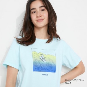 Uniqlo Peanuts Hawaii UT (Kurzes-Sleeve) Graphic T Shirt Damen Hellgrün | UXCV-86942