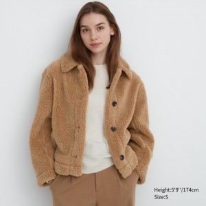 Uniqlo Pile-Gefütterte Fleece Jacken Damen Braun | XCKV-63087