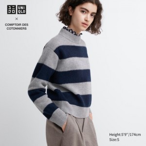 Uniqlo Premium Lambswool Long-Sleeve Pullover Damen Grau | PFIB-25790