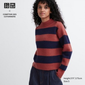 Uniqlo Premium Lambswool Long-Sleeve Pullover Damen Rot | DIOT-83195