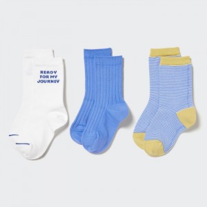 Uniqlo Regular 3 Pack Socken Kinder Blau | AVCS-68325