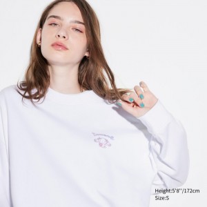 Uniqlo Sanrio characters Long-Sleeve Sweatshirt Damen Weiß | ONKZ-58274