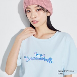 Uniqlo Sanrio characters UT (Kurzes-Sleeve) Graphic T Shirt Damen Hellblau | LZYQ-93780