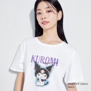 Uniqlo Sanrio characters UT (Kurzes-Sleeve) Graphic T Shirt Damen Weiß | LNHC-16534