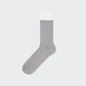 Uniqlo Silket Gerippt Socken Herren Grau | TQBD-24519