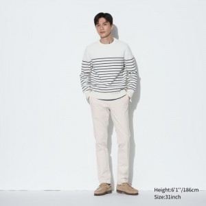 Uniqlo Slim Fit Chino Hose Herren Natural | KOVT-81496