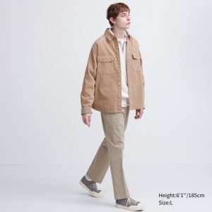 Uniqlo Smart Ankle (2-Way Stretch, Baumwoll, Hohe) Hose Herren Beige | RYQH-42985