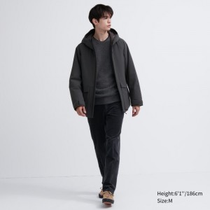 Uniqlo Smart Ankle (2-Way Stretch, Corduroy, Hohe) Hose Herren Dunkelgrau | XTES-79526