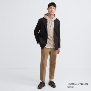 Uniqlo Smart Ankle (2-Way Stretch, Corduroy) Hose Herren Beige | AIQJ-87649