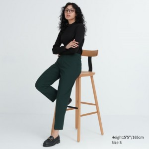 Uniqlo Smart Ankle (2-Way Stretch) Hose Damen Dunkelgrün | QOCH-75319