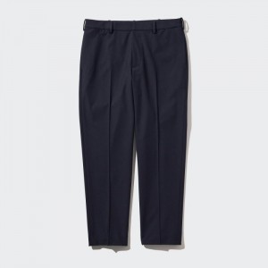 Uniqlo Smart Ankle (2-Way Stretch, Wolle-Like) Hose Herren Navy | CPBI-41589