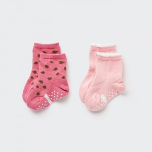 Uniqlo Socks (2 Pairs) Socken Baby Rosa | SHYL-38517