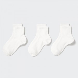 Uniqlo Socks 3 Pack (Gerippt Pile) Socken Damen Weiß | ZQCH-53786