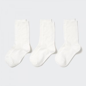 Uniqlo Socks 3 Pack Socken Damen Weiß | ILSM-25096