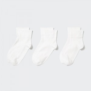 Uniqlo Socks 3 Pack Socken Damen Weiß | VBOL-87954