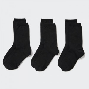 Uniqlo Socks (3 Pairs) Socken Damen Schwarz | QEZU-84576