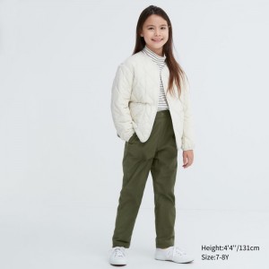 Uniqlo Stretch Warm Gefütterte Hose Kinder Olivgrün | TNLJ-45917