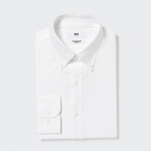 Uniqlo Super Non-Iron Slim-Fit Long-Sleeve (Button Down Collar) Dress Shirts Herren Weiß | COSL-87456