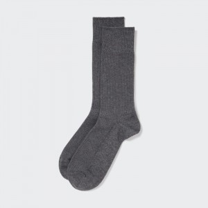 Uniqlo Supima® Baumwoll Pique Socken Herren Dunkelgrau | HISZ-54783