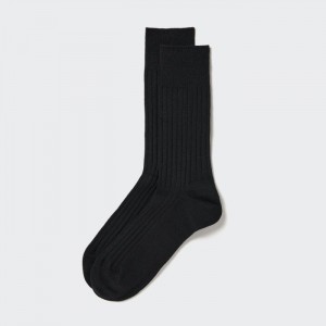 Uniqlo Supima® Baumwoll Weite Gerippt Socken Herren Schwarz | DIXO-15287