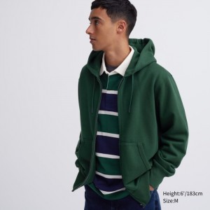 Uniqlo Sweat Full-Zip Long-Sleeve Hoodie Herren Grün | ILNV-61480