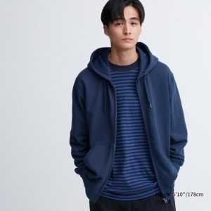 Uniqlo Sweat Full-Zip Long-Sleeve Hoodie Herren Blau | HCAI-92560