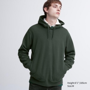 Uniqlo Sweat Pullover Hoodie Herren Dunkelgrün | AOLY-60738