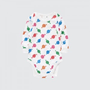 Uniqlo The Picture Book Long-Sleeve (Where's the Fish?) Body Baby Weiß | HFTW-62801