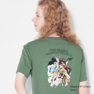 Uniqlo The World of CLAMP UT (Kurzes Sleeve) Graphic T Shirt Damen Grün | QZUV-86795