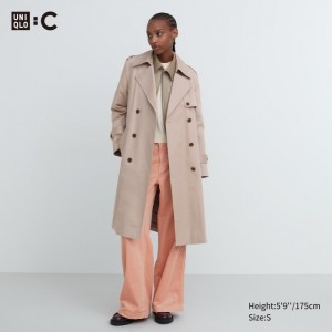 Uniqlo Trench Coat Mäntel Damen Beige | GVIN-61059