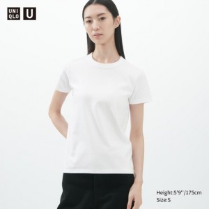 Uniqlo U Crew Neck Kurzes-Sleeve T-Shirt Damen Weiß | RCQB-64185