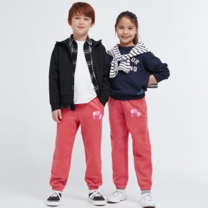 Uniqlo Ultra Stretch Graphic Jogginghose Kinder Rot | FYLO-81492