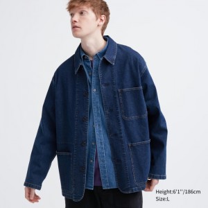 Uniqlo Utility (Denim) Jacken Herren Blau | MYGV-34269