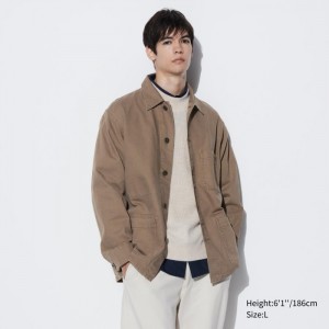 Uniqlo Utility Jacken Herren Braun | TGIQ-02865