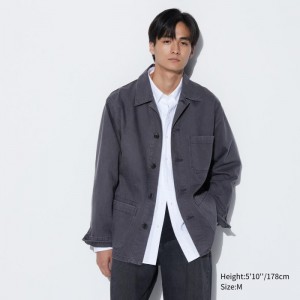 Uniqlo Utility Jacken Herren Grau | YHMK-67125