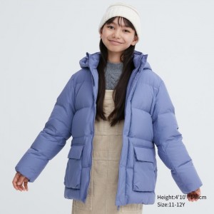 Uniqlo Warm-Gepolstert Daunenparka Kinder Lila | DHAR-91548