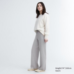 Uniqlo Washable Knit Gerippt Lounge Pants Damen Grau | NZWG-78251