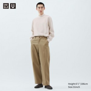 Uniqlo Weite-Fit Chino Hose Herren Braun | CYIT-13678