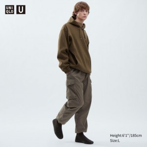 Uniqlo Weite-Fit Parachute Cargo Hose Damen Olivgrün | TKZF-76182