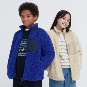 Uniqlo Windproof Fleece Jacken Kinder Blau | CRWX-03876